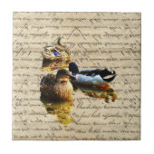 Carreau Canards sur papier vintage (Devant)