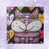 Carreau Candy Heart Purple Chat Valentine