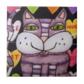 Carreau Candy Heart Purple Chat Valentine (Devant)