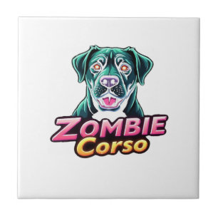 Carreau Cane Corso Mastiff Italien Chien Zombie Halloween