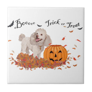 Carreau Caniche à Halloween