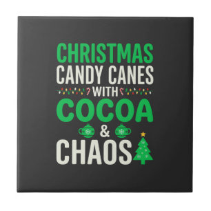 Carreau Canne à sucre de Noël Chaos de cacao de fêtes