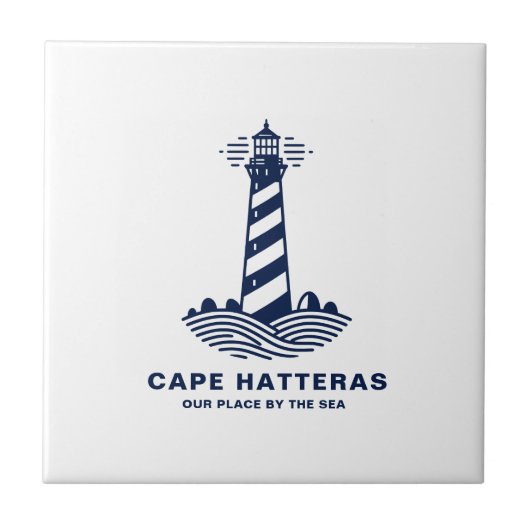Carreau Cape Hatteras Lighthouse – Nautical Blue & White (Devant)