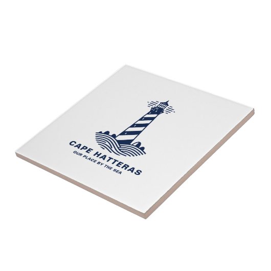 Carreau Cape Hatteras Lighthouse – Nautical Blue & White (Côté)