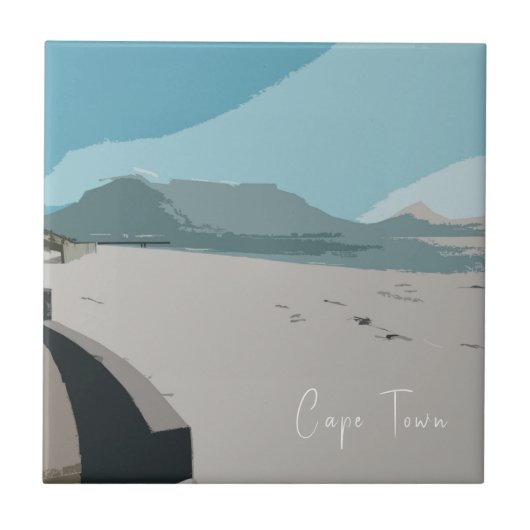 Carreau Cape Town Table Mountain Océan Esquisse (Devant)
