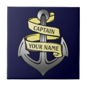 Carreau Capitaine de bateau personnalisable votre Ancre (Devant)