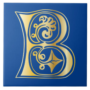 Carreau Capitale décorative botanique médiévale B