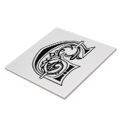 Carreau Capitale décorative botanique médiévale G (Côté)