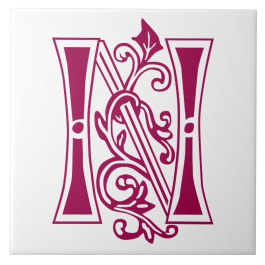 Carreau Capitale décorative botanique médiévale N (Devant)