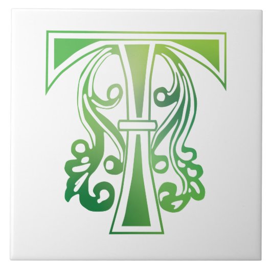 Carreau Capitale décorative botanique médiévale T (Devant)