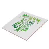 Carreau Capitale décorative botanique médiévale T (Côté)