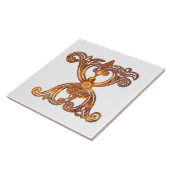 Carreau Capitale décorative botanique médiévale X (Côté)