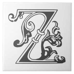 Carreau Capitale décorative botanique médiévale Z