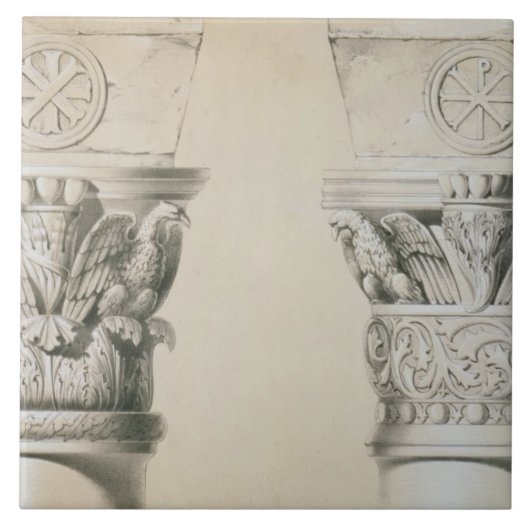 Carreau Capitaux bizantins des colonnes dans la nef du (Devant)