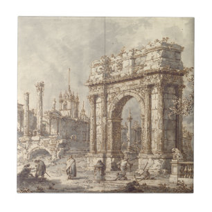 Carreau Caprice avec un arc de triomphe romain