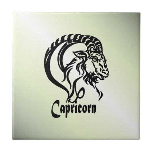 Carreau Capricorne Chèvre de mer Zodiac vert (Devant)