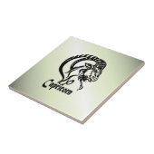 Carreau Capricorne Chèvre de mer Zodiac vert (Côté)