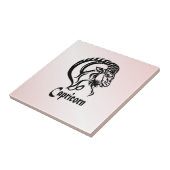 Carreau Capricorne d'argent Zodiac de chèvre marine (Côté)