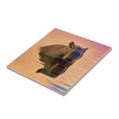 Carreau Capybara Émergée d'un lac paisible (Côté)