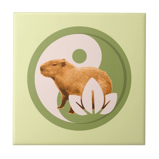 Carreau Capybara Zen Yin Yang Nature Paisible (Devant)
