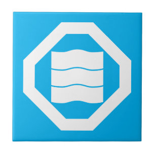Carreau Caractères kanji en forme d'onde pour trois sur pl