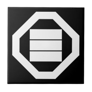 Carreau Caractères kanji pour trois sur plateau