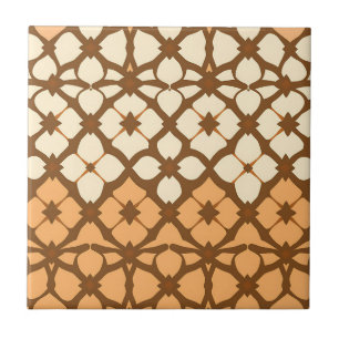 Carreau Caramel Crème Motif en Treillis Marocain