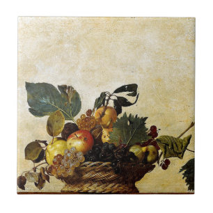 Carreau Caravaggio - Panier de fruits - Oeuvre classique