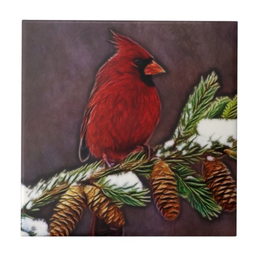 Carreau Cardinal et Pinecones (Devant)