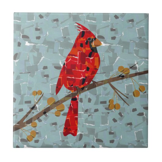 Carreau Cardinal Rouge, l'oiseau de Noël (Devant)