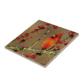 Carreau Cardinal rouge mâle perché, IL (Côté)