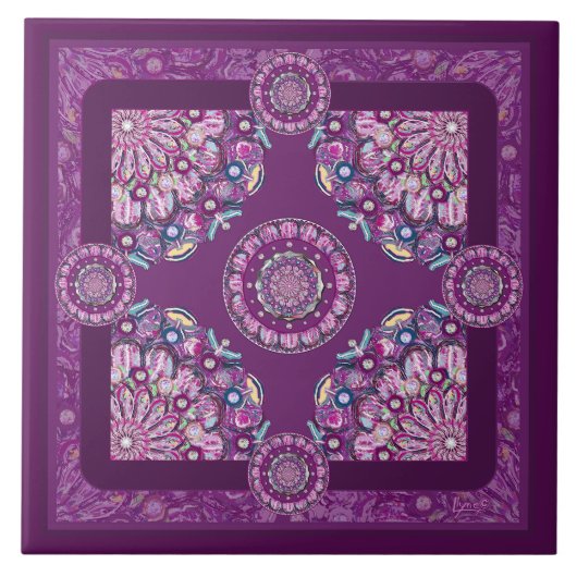 Carreau Cardinal rouge Rosace (Devant)