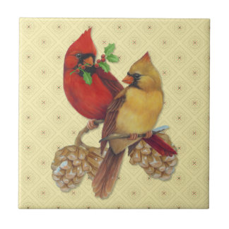 Carreau Cardinaux d'hiver Pine et Holly