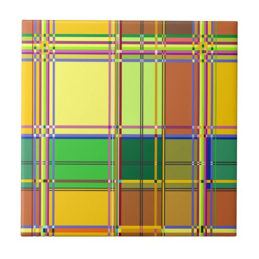 Carreau Caribbean Colorful Fabric Madras Tartan (Devant)