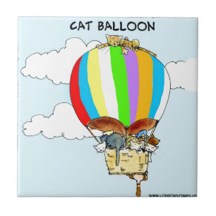 Carreau Caricature amusante des chats volants
