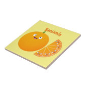 Carreau Caricature d'agrumes d'orange (Côté)