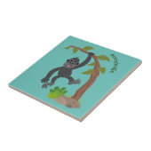 Carreau Caricature de bébé gorille joyeux (Côté)