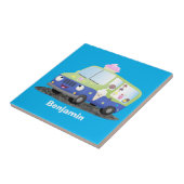Carreau Caricature de camion de glace joli (Côté)
