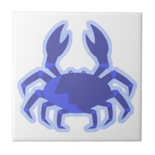 Carreau Caricature de crabe bleu