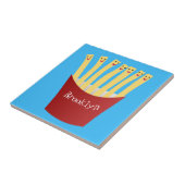 Carreau Caricature de frites Cute kawaii fast food (Côté)