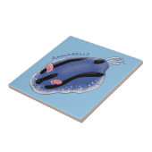 Carreau Caricature de nudibranche bleu mignon (Côté)