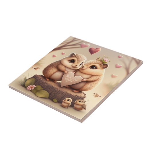 Carreau Caricature de petits ours mignons (Côté)