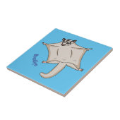 Carreau Caricature de planeur de sucre volant mignon (Côté)