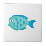 Carreau Caricature de poisson bleu personnalisées céramiqu<br><div class="desc">Dessin de poisson bleu carrelage de salle de bain en céramique personnalisée. Carrelage personnalisé avec design océanique. Décor élégant pour maison de plage,  maison de lac,  espace piscine etc. Cuisine personnalisée et décorations murales de salle de bain. Créez votre propre backsplash tendance. Disponible en petites et grandes tailles.</div>