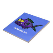 Carreau Caricature de poisson de Piranha (Côté)