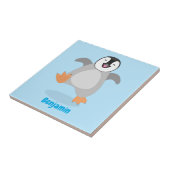 Carreau Caricature de poussin de pingouin mignon et joyeus (Côté)