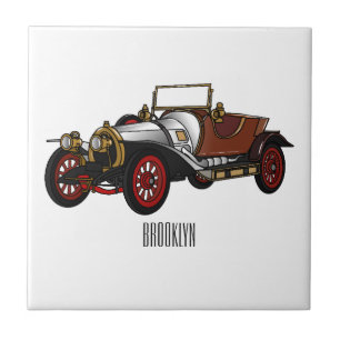 Carreau Caricature de voiture classique 1920
