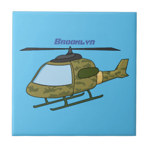 Carreau Caricature d'hélicoptère camoflage de l'armée