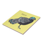 Carreau Caricature d'oiseau de faisan paon de Bornéo (Côté)
