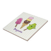 Carreau Caricature drôles de glace popsicle dessin animé t (Côté)